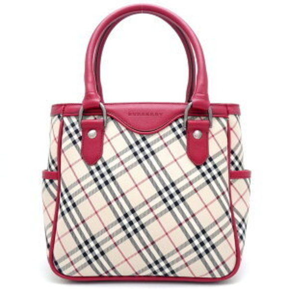 BURBERRY Handbag Nova Check Canvas Leather Beige Red - Picture 8 of 8